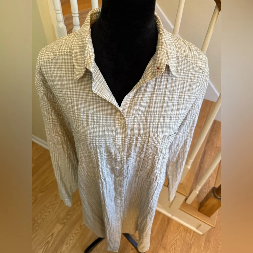 MAEVE Anthropologie Plaid Shirt Dress Medium - Picture 7 of 10